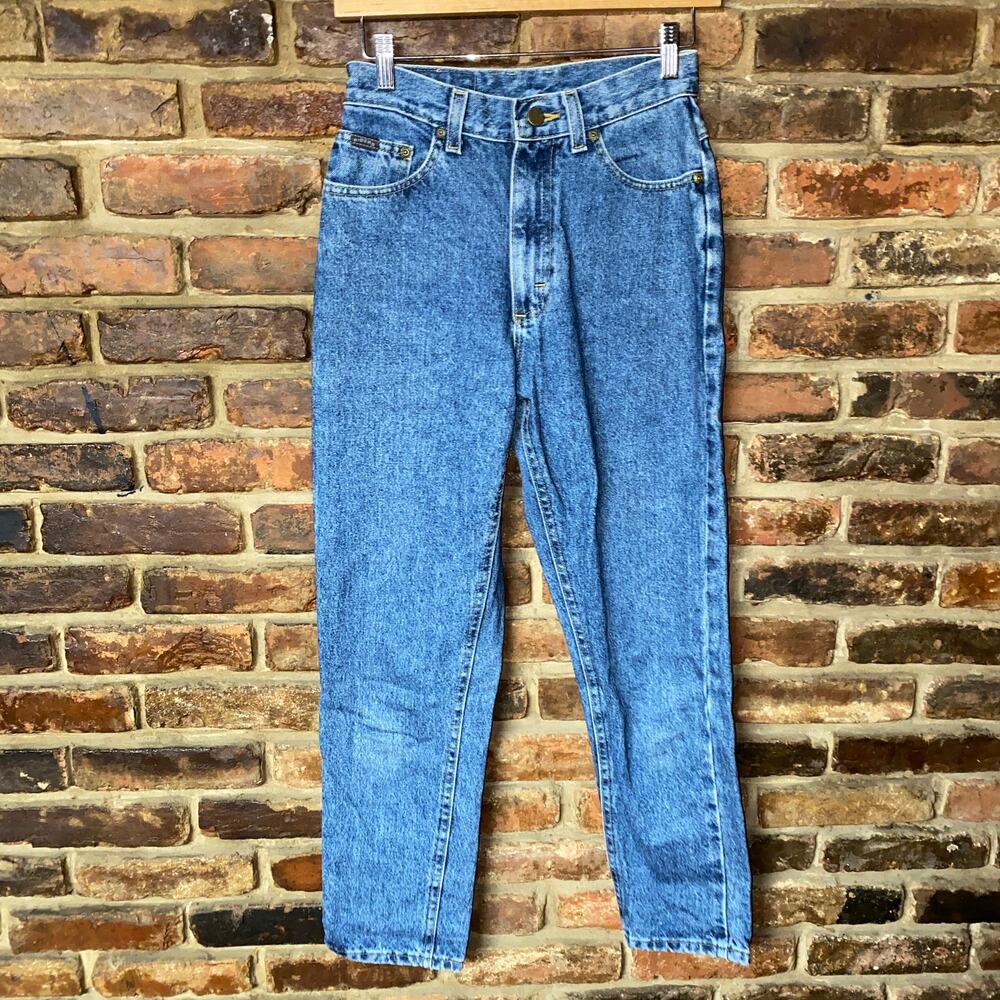 Vintage Riders By Lee Denim Medium Wash Blue High Rise Jeans Women's 7 Petite